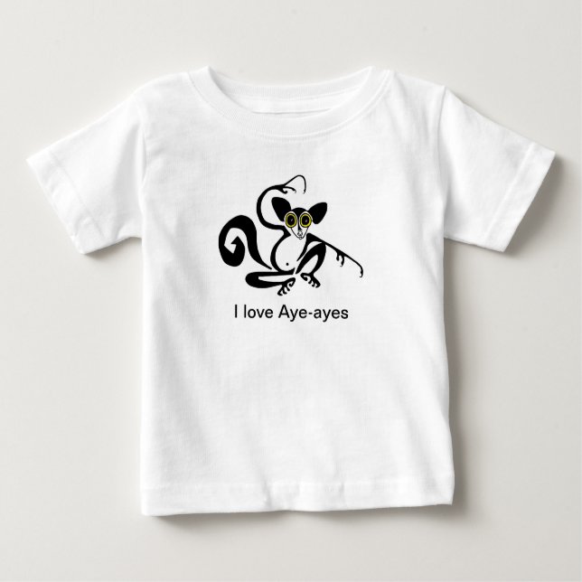 Camiseta De Bebé Cute - Amo AYE AYES - Gráficos animales - (Anverso)