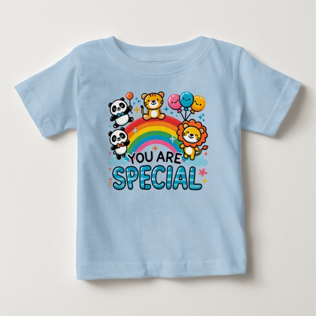 Camiseta De Bebé Cute Animals Rainbow Special Toddler Infant (Anverso)