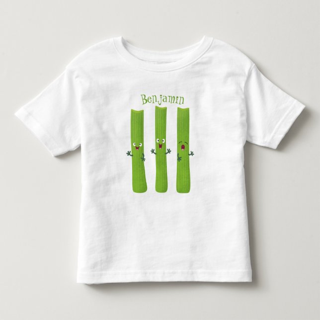 Camiseta De Bebé Cute apio palitos trio verduras personalizados (Anverso)