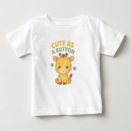 Camiseta De Bebé Cute as a Button – Baby Giraffe Charm