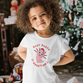 Camiseta De Bebé Cute Axolotl Santa It no fui yo Navidades