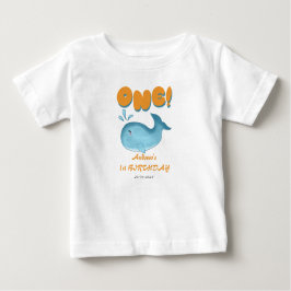 Camiseta De Bebé Cute Baby Blue Whale 1st Birthday