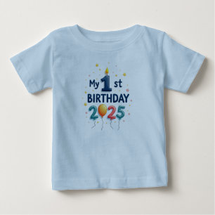 Camiseta De Bebé Cute Baby Boy Mi Primera Ropa De Cumpleaños 2025