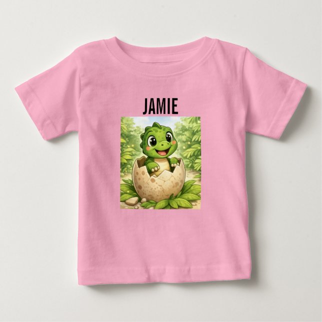 Camiseta De Bebé Cute Baby Dinosaur Hatchling Toddler (Anverso)