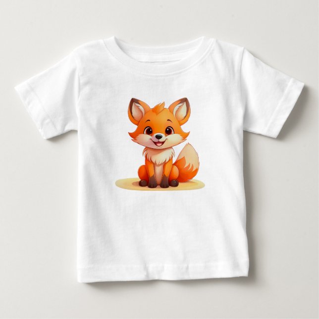 Camiseta De Bebé Cute Baby Fox – Adorable Kids T-Shirt Design (Anverso)