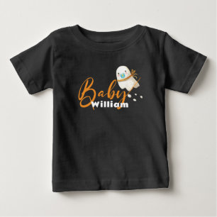 Camiseta De Bebé Cute Baby Ghost Pacifier Scarf Boo