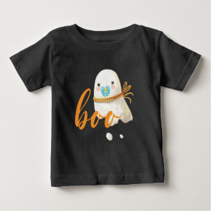 Camiseta De Bebé Cute Baby Ghost Pacifier Scarf Boo