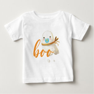 Camiseta De Bebé Cute Baby Ghost Pacifier Scarf Boo