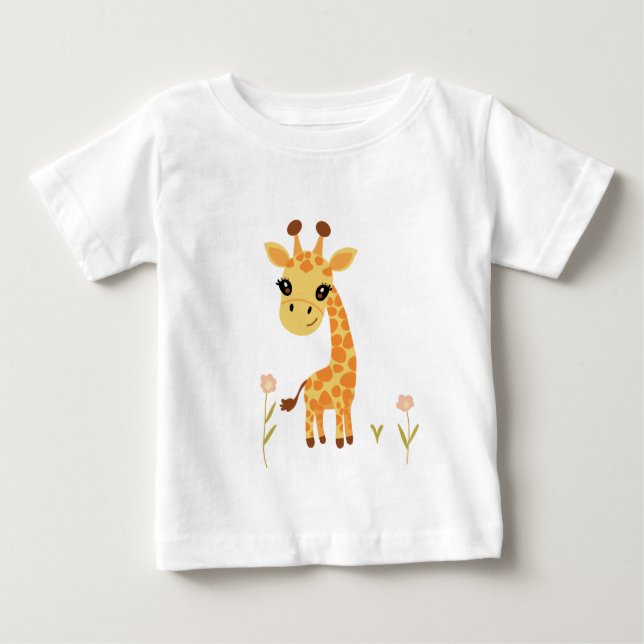 Camiseta De Bebé Cute Baby Giraffe Boho (Anverso)