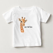 Cute Baby Giraffe Personalized Baby T-Shirt