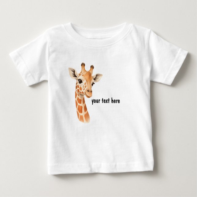 Camiseta De Bebé Cute Baby Giraffe Personalized Baby T-Shirt (Anverso)
