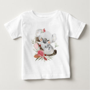 Camiseta De Bebé Cute Baby Koala Gold Speckle Nombre personalizado