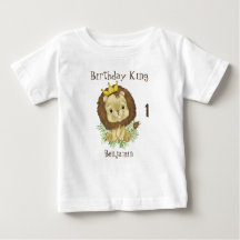 Cute Baby Lion Watercolor Tema Cumpleaños Rey