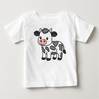Camiseta De Bebé Cute Baby T-Shirt with Adorable Cow Illustration