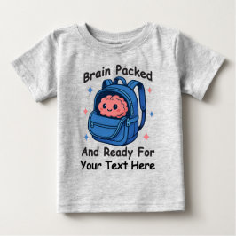 Camiseta De Bebé Cute Back-to-School Customizable “Brain Ready"