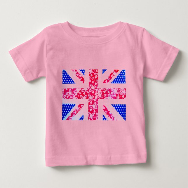 Camiseta De Bebé Cute Bandera Británica (Anverso)