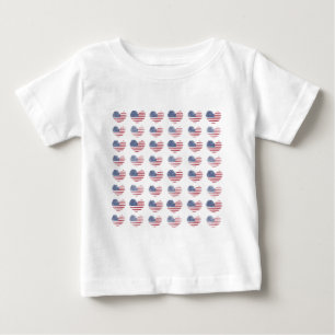 Camiseta De Bebé Cute bandera patriótica estadounidense patrón de c