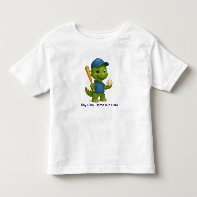 Camiseta De Bebé Cute Baseball Dino Shirt for Kids (Anverso)
