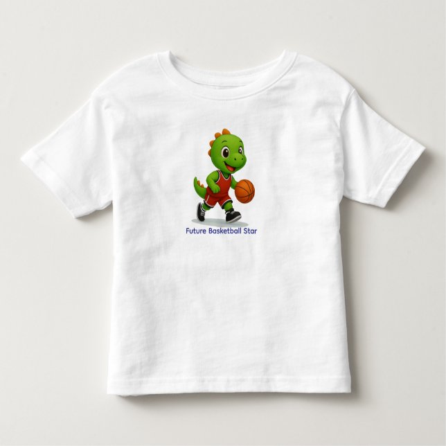 Camiseta De Bebé Cute Basketball Dino Shirt for toddlers (Anverso)