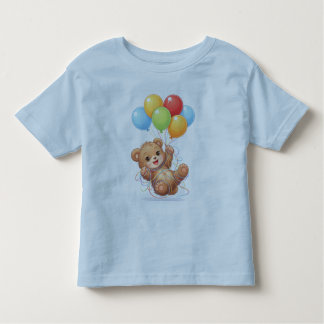 Camiseta De Bebé Cute Bear Balloon Birthday Toddler T-Shirt