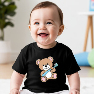 Camiseta De Bebé Cute Bear Holding Toothcel Tee