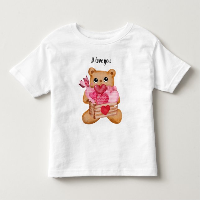 Camiseta De Bebé Cute bear in love full of love (Anverso)