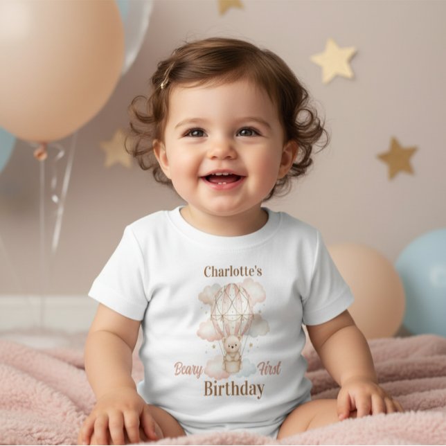 Camiseta De Bebé Cute Beary First Girl Birthday  (Subido por el creador)