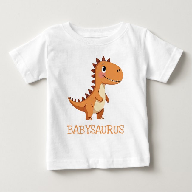 Camiseta De Bebé Cute Bebé Dinosaurio Neutral Bebésaurus (Anverso)