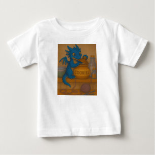 Camiseta De Bebé Cute bigeye baby blue tormenta dragon galletas de 
