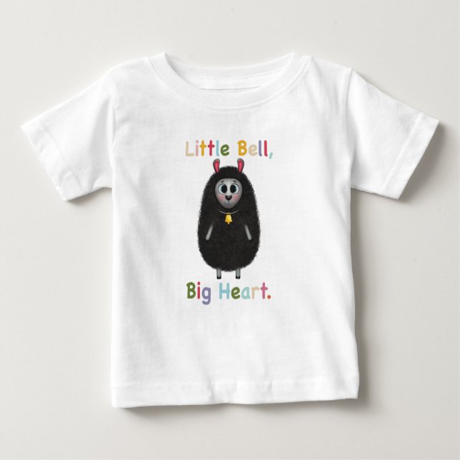 Camiseta De Bebé Cute Black Sheep with Bell – Little Bell Big Heart (Anverso)