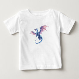Camiseta De Bebé Cute Blue Fairytale Magic Dragon Cartoon