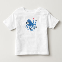 Camiseta De Bebé Cute Blue Octopus Friend with Heart Ocean Scuba 