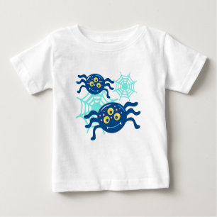 Camiseta De Bebé Cute Blue Spider Halloween Clip Art Graphic