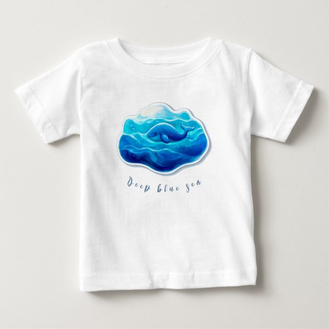 Camiseta De Bebé Cute Blue Whale (Anverso)