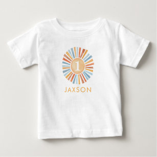 Camiseta De Bebé Cute Boho Sunshine Primer cumpleaños Sun T-Shirt