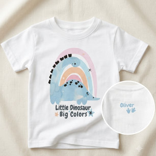 Camiseta De Bebé Cute Boho Watercolor Dinosaur Toddler, Personalize
