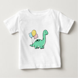 Camiseta De Bebé Cute Bronto Holding Balloons for Kids Birthday 🎈