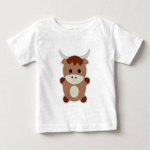 Camiseta De Bebé Cute Brown Cow