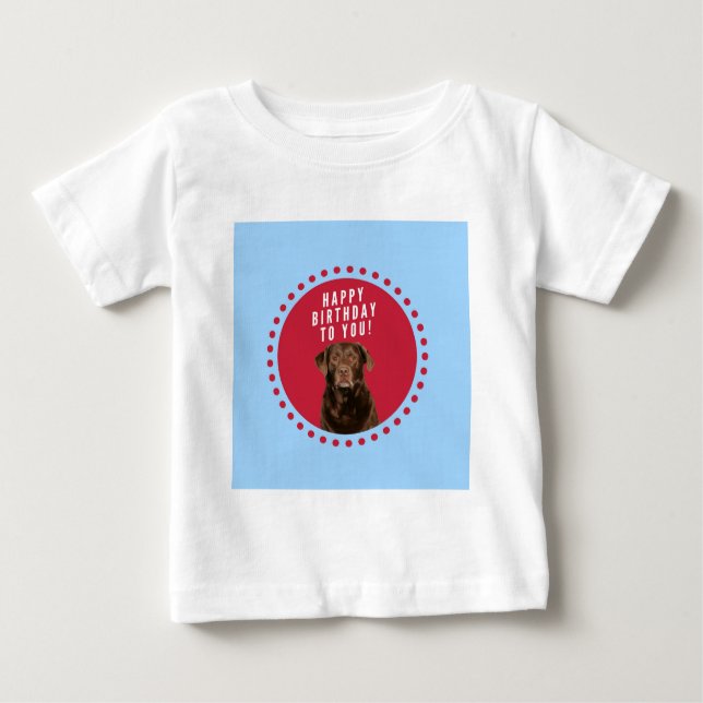 Camiseta De Bebé Cute Brown Labrador Recuperador Perro Feliz Cumple (Anverso)