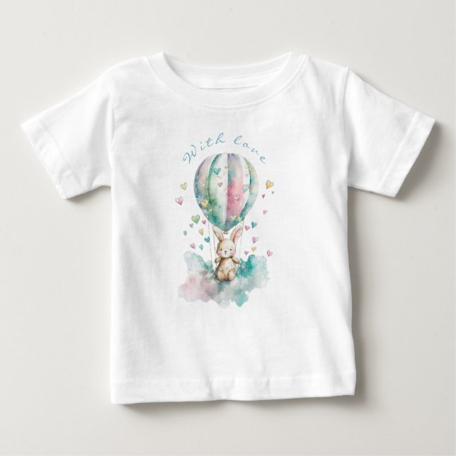 Camiseta De Bebé Cute bunny AÉRONAUTE, personnalisé (Anverso)