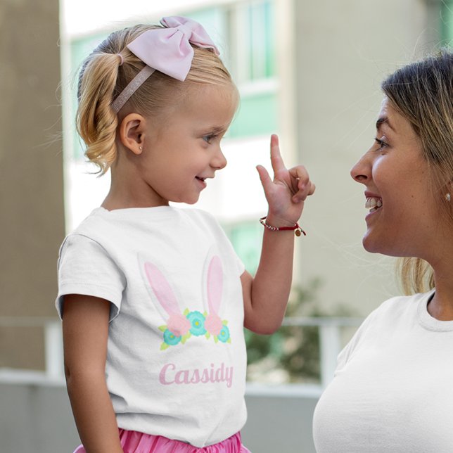 Camiseta De Bebé Cute Bunny Ears Tiara Easter Personalized (Subido por el creador)