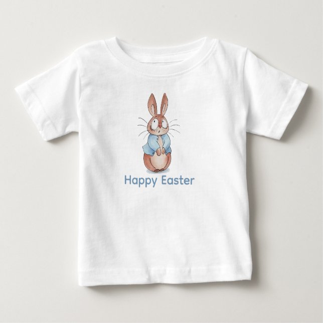 Camiseta De Bebé Cute Bunny Happy Easter - Gráfica de conejo adorab (Anverso)