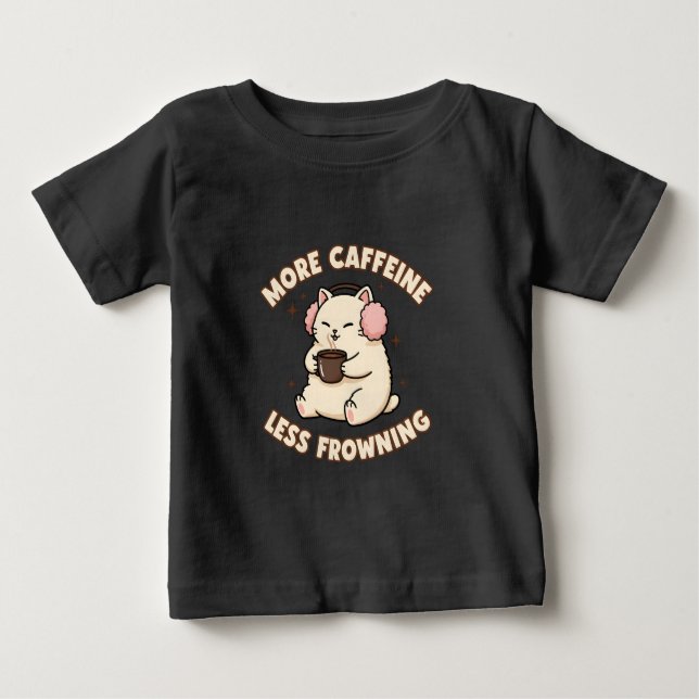 Camiseta De Bebé Cute Caffeine Cat Baby Bodysuit (Anverso)