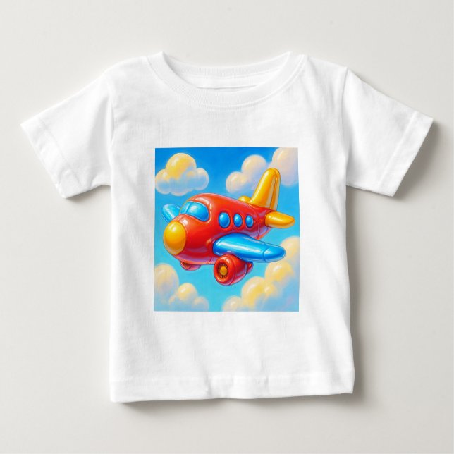 Camiseta De Bebé Cute Cartoon Airplane (Anverso)