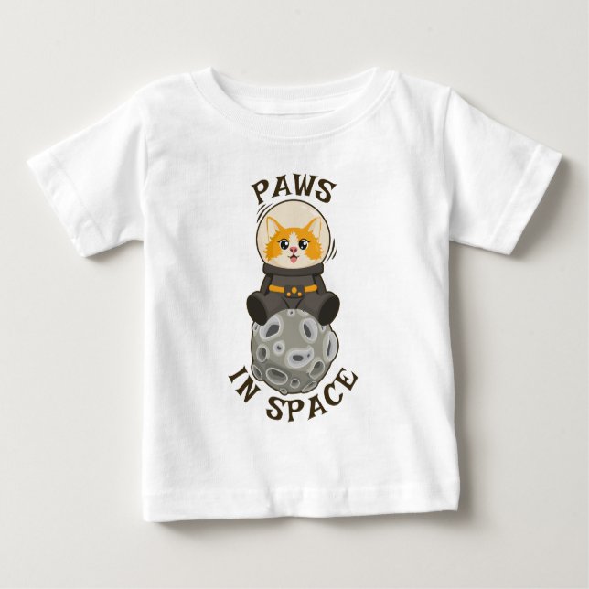 Camiseta De Bebé Cute Cat in space Cat Astronaut Cosmic animal Moon (Anverso)