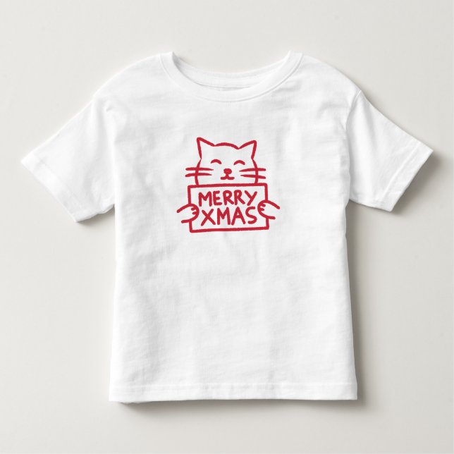 Camiseta De Bebé Cute Cat Merry Xmas (Anverso)