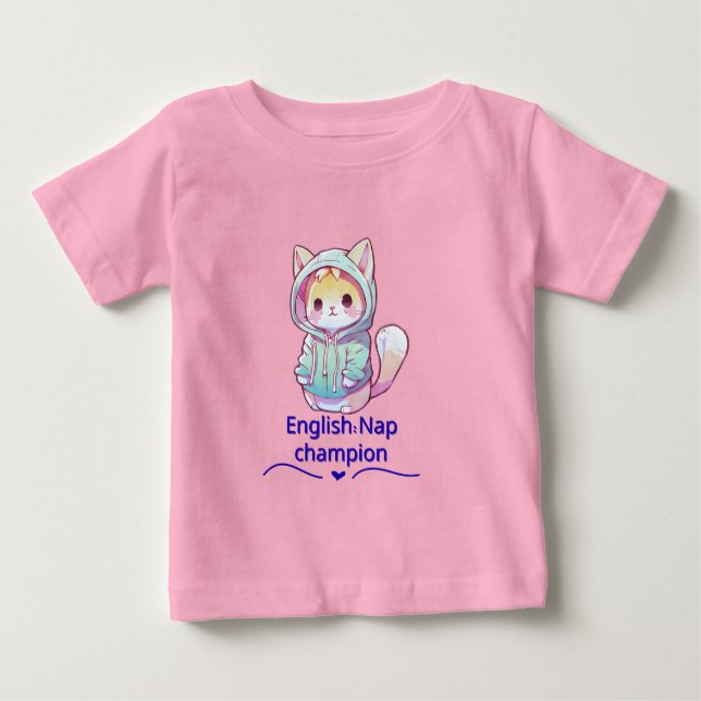 Camiseta De Bebé Cute Cat Nap Champion Too T-Shirt (Anverso)