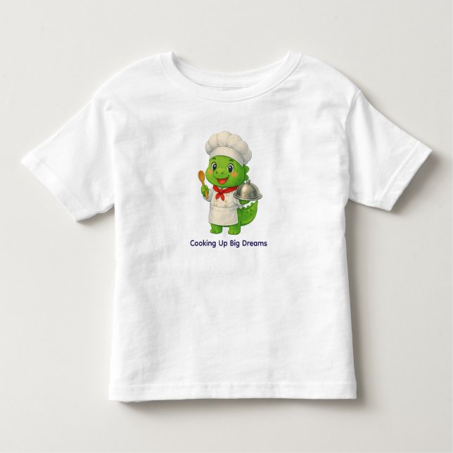 Camiseta De Bebé Cute Chef Dinosaur – Dino Jobs (Anverso)