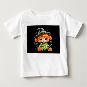 Camiseta De Bebé Cute Chibi Crystal Baby Bruja Halloween 