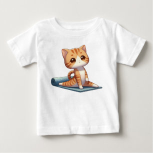 Camiseta De Bebé Cute Chibi Gato de yoga
